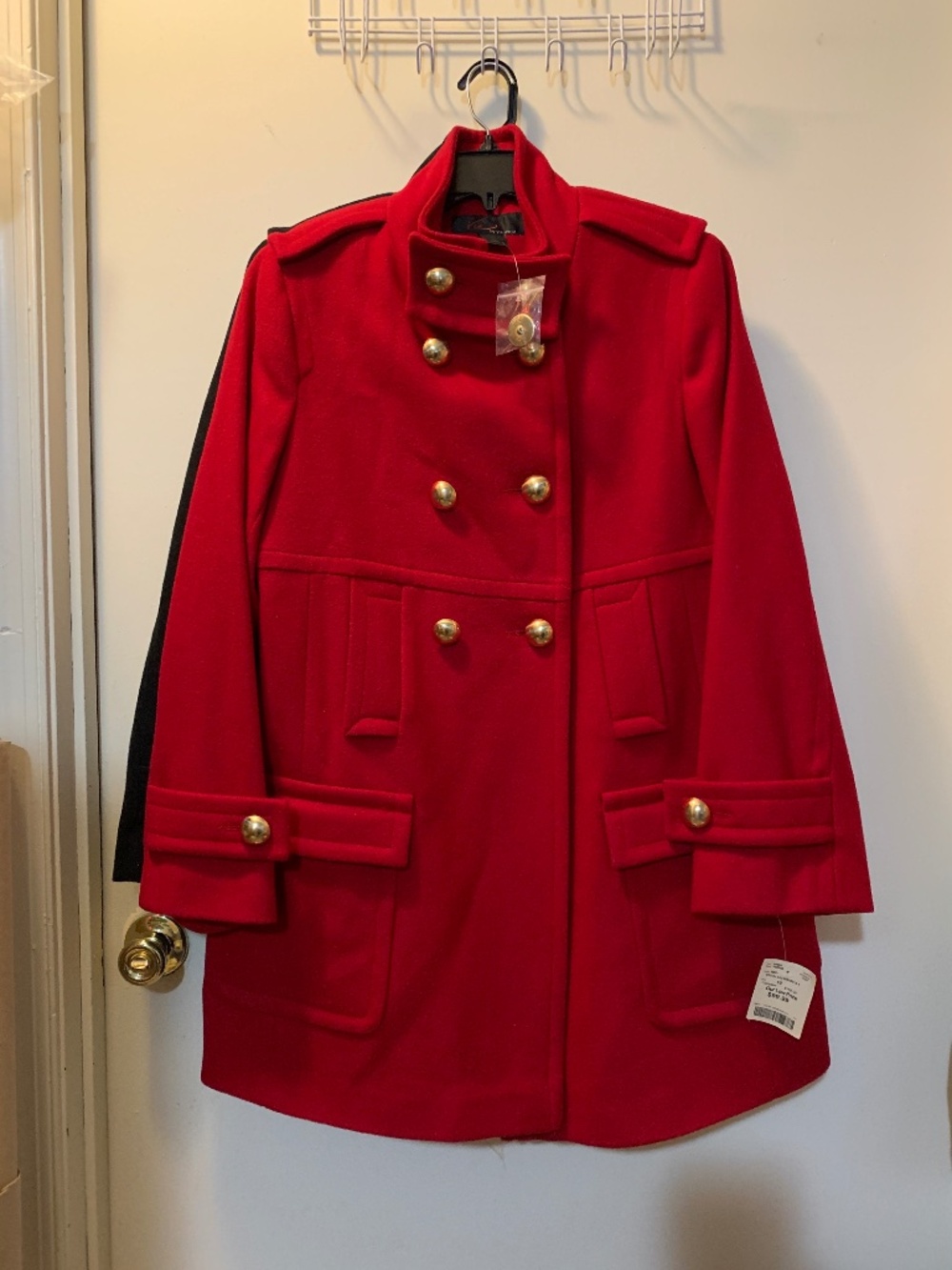 Via by Via Spiga 100% Wool Red Military Swing Peacoat - Size 10 - New with Tags